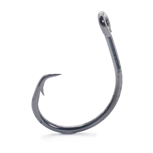 Mustad 39941NP Demon Offset Circle Hook, 2X Strong Black Nickel Size 2/0 10