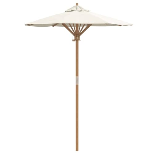 vidaXL Sombrilla de jardín Crema Ø 270 x 260 cm Bambú, Paraguas Redondo para Jardín, Ligero, Moderno, con Protección UV, Resistente al Clima, Fácil de Guardar