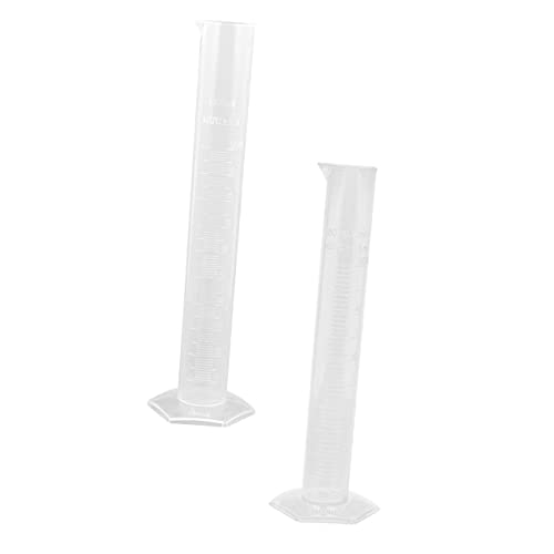 FUNOMOCYA 2pcs Measuring Cup Scientific Measuring Cylinder Measuring Cylinder with Stopper Test Tube Lab Liquid Cylinders Chemistry Graduated Cylinder Laboratory Supplies Plastic