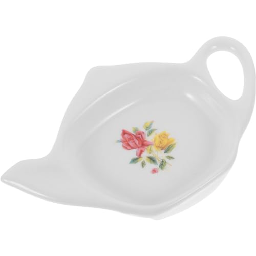 HOLIDYOYO Sottobicchiere Per Bustine Di Tè Ceramica Forma Di Teiera Portabustine Decorativo Per Tè Vassoio Multifunzionale Per Snack e Burro Accessorio Per La Tavola