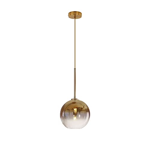 EKSED Suspension Moderne en Verre avec Douille E27, Luminaire Plafonnier à Abat-Jour Sphérique de...