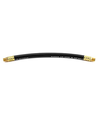 Qwork Air Compressor Hose, 3/8" X 15" Air Hose, 300 Psi Max Working Pressure, 1/4" Male Npt To 1/4" Male Npt Connections, 1 Pack #TOP4