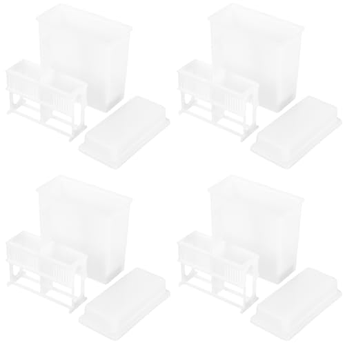 Ipetboom 4 Sets 24 Slot Microscope Slide Cabinet Boys and Girls Staining Jar Storage Kit for Lab