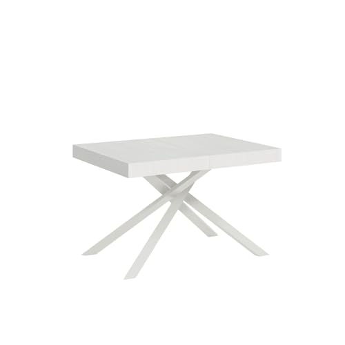 CasaArredoStudio Karida Mesa Extensible 120 (204) x 80 cm, Color Blanco, Allungabile