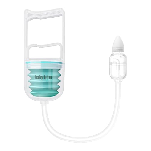 Image of Manual Nose Sucker for Baby – Strong Suction Nasal Aspirator with Soft Silicone Tips, Easy to Breathe & Reusable, Quiet and Safe Newborn Nose Cleaner by Baby Futur