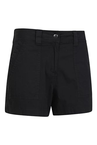 Mountain Warehouse Coast Womens Shorty Shorts - Lightweight Ladies Pants, Breathable, Pockets, Stretchable Trousers - For Spring Summer, Travelling & Oudoors Black (Short) Women's Size 14 - 2