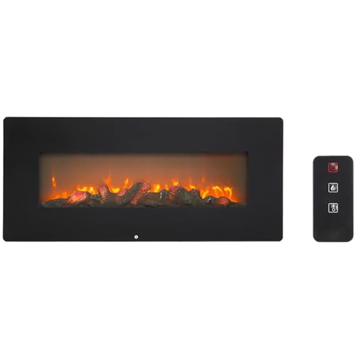 Imseigo 42'' Wall Mounted Electric Fireplace, Low Noise, Remote Control, 3 Flame Level Settings, 1400W Fireplace Heater for Indoor Use