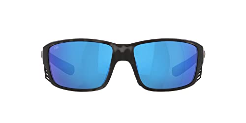 Costa del Mar Mens Tuna Alley Pro Rectangular Sunglasses, Tiger Shark/Blue Mirrored Polarized-580g, 60 mm