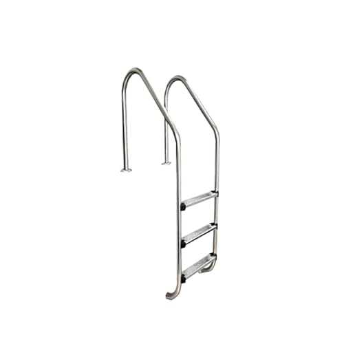 Escalera para piscina de acero inoxidable con 3 peldaños antideslizantes miniatura 1