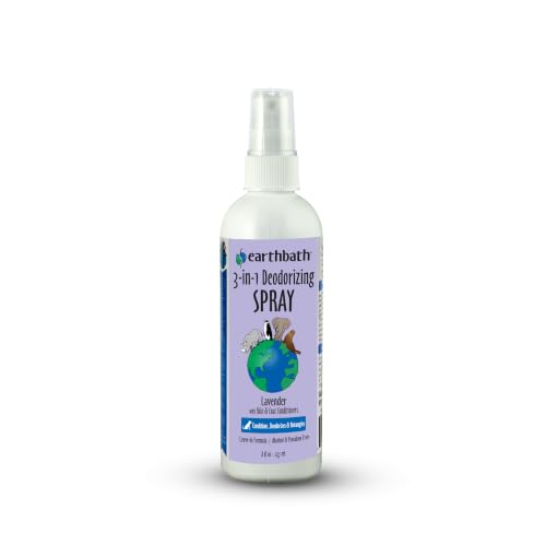 Image of earthbath Lavender 3-in-1 Dog & Puppy Deodorizing Spritz, 8 Oz (1 Pack) | Dog Odor Eliminator for Strong Odor, Cruelty-Free Cologne, Wash Spray, Made in USA, Bathing Supplies