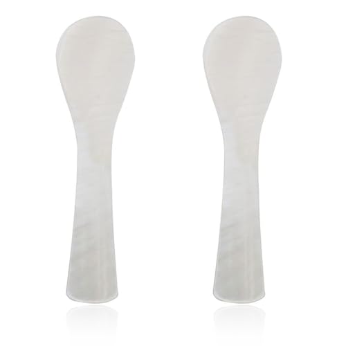 CJQRL 2 Pezzi Cucchiaini In Madreperla, Cucchiai Per Caviale, Cucchiaino Madreperla, Cucchiaino Madreperla, Cucchiai per caviale in madreperla, con manico rotondo, per Serving Uova Caviale