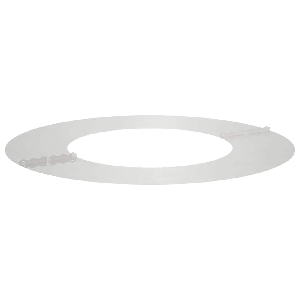 Anillo de árbol de acero inoxidable plateado, 70 x 70 cm, diámetro de 40 cm, disco cuadrado para protección de raíces y bordes cortados, robusto anillo de jardín para árboles y arbustos en