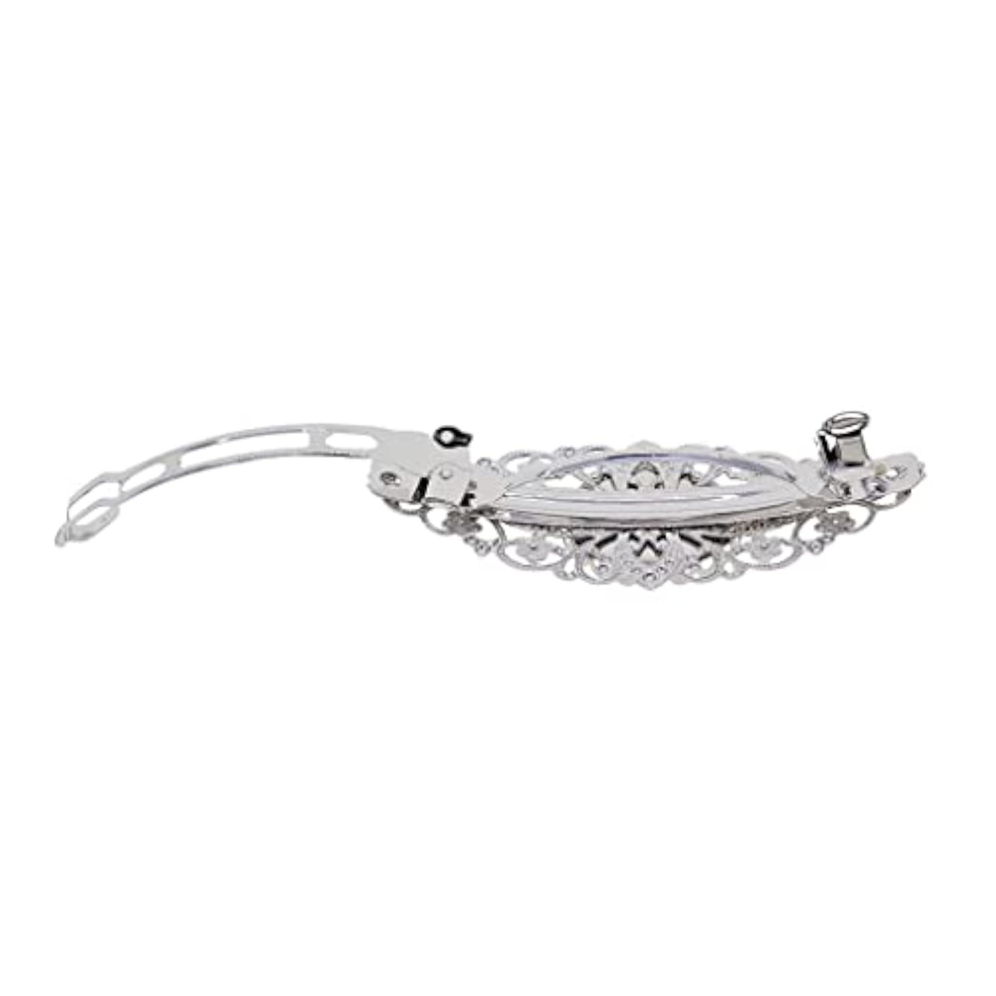 Hair Clip Filigree Flower Blank Setting Base for DIY