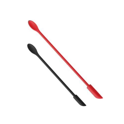 FUNNETOYU 2 Piezas Raspador de doble cabeza Horneando divertidos utensilios de cocina espátula de cocina de silicona espátula de silicona de calidad alimentaria tarro espátula gel de sílice