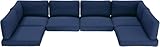 Omelaza Outdoor Seat Cushion Set for Patio Furniture, Replacement Patio Cushions for Outdoor Sectional, Water-Resistant and Memory Foam for Patio Sofa Sets, 14 Piece Set, Dark Blue