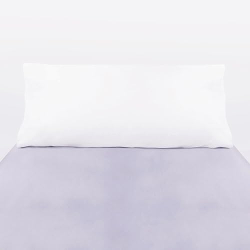 10XDIEZ Funda Almohada algodón percal 200 Hilos Blanco (Blanco Percal - 155cm x 45cm (para Almohada de 135cm))