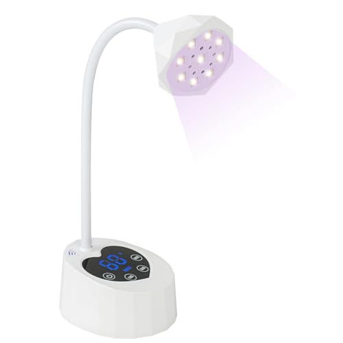UV LED Nail Lamp Smart Sensor with 3 Timers Rechargeable Mini Cordless Flash Cure Nail Lamp Professional Gooseneck UV Light for Gel Nail Polish UV Lamp for Fast Acrylic Nail Extension