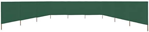 Tidyard 3-panel Wind Screen | Folding Fabric Camping Windbreaks | Folding Sun Privacy Screens | Beach Shelter Breakers 800x120 cm Green