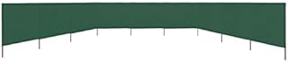 Tidyard 3-panel Wind Screen | Folding Fabric Camping Windbreaks | Folding Sun Privacy Screens | Beach Shelter Breakers 800x120 cm Green