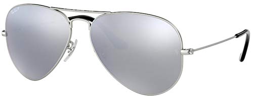 Ray-Ban RB3025 Sunglasses Bundle: RB 3025 AVIATOR LARGE METAL 019/W3 Matte Silver and Eyewear Cleaning Kit