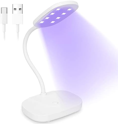 AORAEM LED Light Nail Lamp 12W Portable Gooseneck Lamp Gel Light Nail Dryer Gel Polish Light Professional Nail Light for Gel Nail (BB-White)