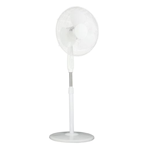 VoltShine Ventilador de pie con base redonda, 45W, ideal para refrescar espacios interiores y brindar comodidad térmica.