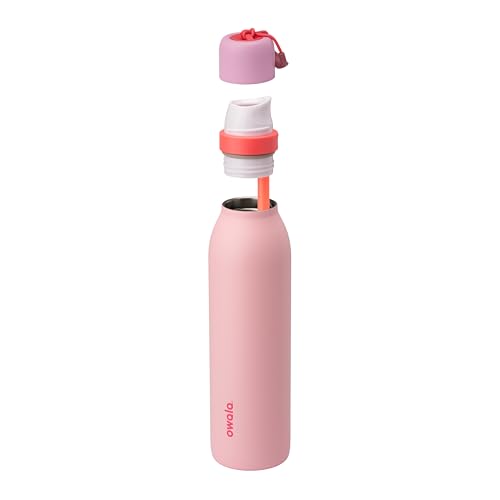Image of Owala FreeSip Twist Insulated Stainless Steel Water Bottle with Straw for Sports and Travel, BPA-Free, 24-oz, Angel Food Cake