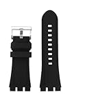 HCBBCEW Compatibile con cinturino in silicone di ricambio Swatch YVS420 YVS454 YVS423 419 413 406 400 420 Accessorio for orologio in gomma da uomo 19mm 21mm(Black-silver A,19mm)