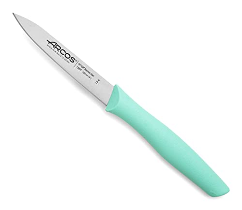 Arcos Serie Nova, Spelucchino Coltello per sbucciare, Lama Acciaio Inossidabile NITRUM 100 mm, Manico Polipropilene, Colore Menta