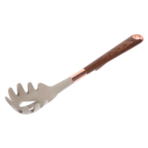 CONGARTENO Silicone Noodles Filters Fettuccine Pasta Colander Spaghetti Tongs Noodle Spoon Pasta Serving Spoons Spaghetti Strainer Noodle Strainer Kitchen Utensil Noodle Fork Khaki