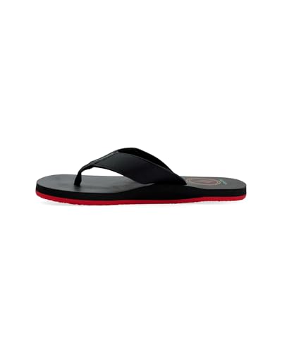 Image of Volcom Men's Daycation Flip Flop Sandal - Soft Brushed Recliner Comfort Foam Footbed, Black /Black, 8