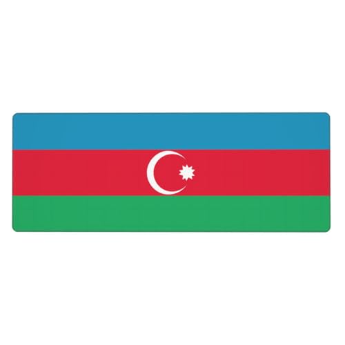 KKAFGBV Grand tapis de souris de jeu imprimé drapeau azerbaïdjan - 11,8 x 31,5 pouces antidérapant et imperméable pour clavier, ordinateur