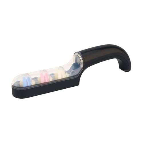 Afilador de Cuchillos Manual 3 Etapas Piedra Afilar Lima Mango Antideslizante para Cocina Jardín Tijeras Navaja ssierra Cortador Rodante Herramienta Afilado Óxido Aluminio Casa Trabajo Taller