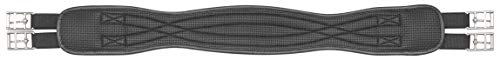 Acerugs Neoprene English Girths Sizes 44” To 54” Shaped Contoured All Purpose Non Slip Horse Tack Chafeless Breathable (Black, 42") #TOP4
