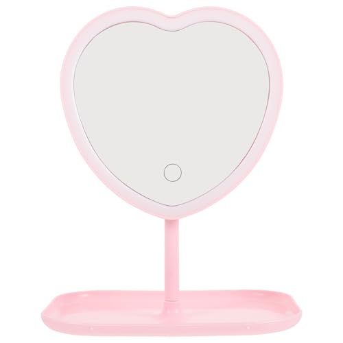 Miroir portable et lumineux en cœur pour vos retouches