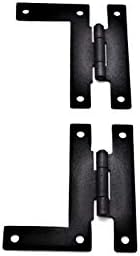 3" Black Iron H L Hinge Flush Mount Antique Style Heavy Gauge Hinge 2 Hinges