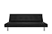 DHP Nola Futon Couch with Tufted Faux Leather Upholstery, Modern Style, Black Faux Leather