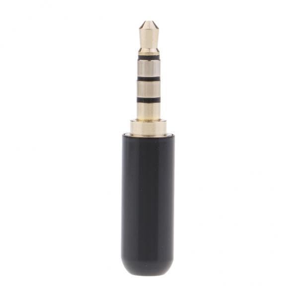 ATORSE 3x3.5mm 1/8" TRRS 4 Pole Male Plug A/V Solder Connector Black-image-20