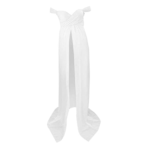Colcolo de Maternidad para Mujer, Accesorios de Fotografía, para Embarazadas con Hombros Descubiertos Y Frente, Blanco S