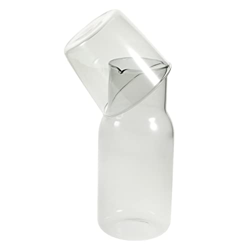 Set elegante de vaso y tetera de vidrio transparente
