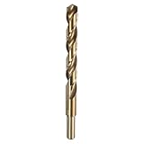 HARFINGTON Twist Drill Bit 15/32” Dia High-Speed Steel 6542 Reduced Shank 6' Overall Length with Gold Polished Surface for Drilling Hard Metals, Stainless Steel, Alloy Steel