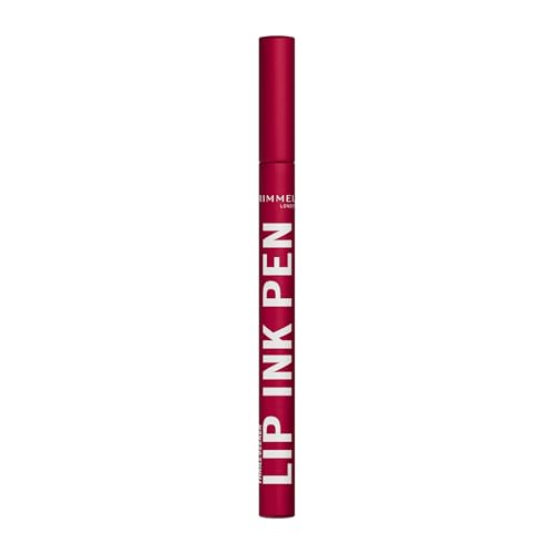 Rimmel London, Thrill Seeker Lip Ink Pen, 190 Iconic Red, Rossetto, Lip Tint, Applicatore di precisione a penna, A prova di bacio e no-transfer, Colore modulabile, Formula vegana, 1,7 ml