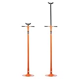 Bestauto Underhoist Stand 3/4 Ton Capacity Pole Jack Heavy Duty Jack Stand Car Support Jack Lifting from 1.5 m to 2.0 m, Round Base, with Pedal, Easy Adjustment, Automotive Support Jack Stand, Red