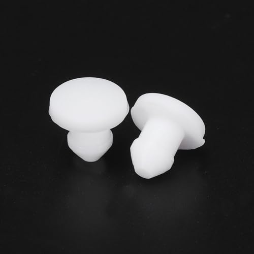 Image of MECCANIXITY Silicone Snap in Locking Hole Plugs Rubber Panel Seal Cover Flush Type Panel Round for Kitchen Rubber Bulkheads Waterproof Sealing Plugs 4mm /0.16 Inch Diameter White,Pack of 20
