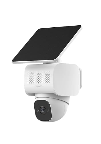 blurams 4K Ultra HD Solar Security Cameras Wireless Outdoor, Outdoor Camera w/Dual-Mode Solar Panel, AOV 24/7 Recording with SD, 2.4/5GHz WiFi 6, AI Detection & Color Night Vision