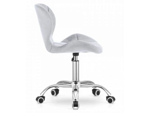 Image of Amazon Brand - Umi Height-Adjustable Velvet Office Study Computer Desk Chair for Salon, Spa, Bar in Light Blue Color