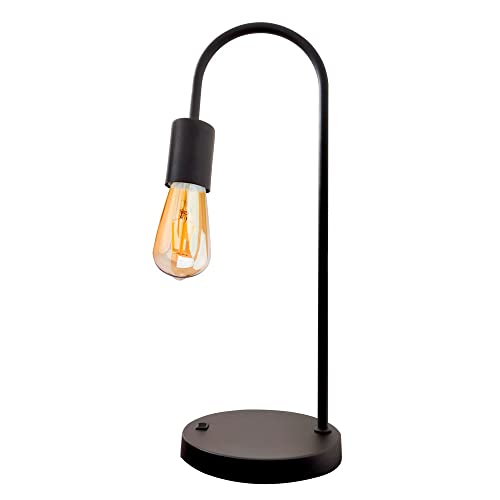 Luminária de Mesa Retrô Arqueada E27 (Preta)