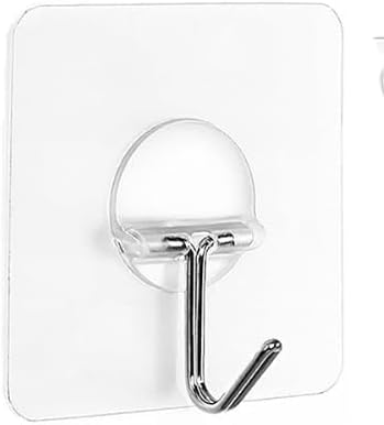 Adhesive Hooks for Hanging Heavy Duty Wall Hooks Self Adhesive Towel Coat Hooks Waterproof Transparent Hook for Bathroom Shower Kitchen Keys Door Outdoor Home Improvement Utility Hook