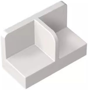 Gobricks 93095 Panel 1X2X1 with Rounded Corners and Central Divider, 50 pcs | White. Compatible with LEGO bricks. MOC components for major building brands, consistent color matching. GDS-2027.