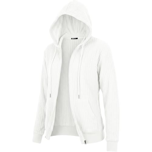 Image of GIVON Women's Lightweight Zip Up Hoodie Brushed Knit Stretchy Fabric Long Sleeve Thin Jackets with Kangaroo Pocket